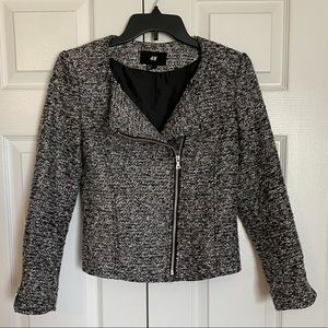 H&M tweed moto blazer, sz 4